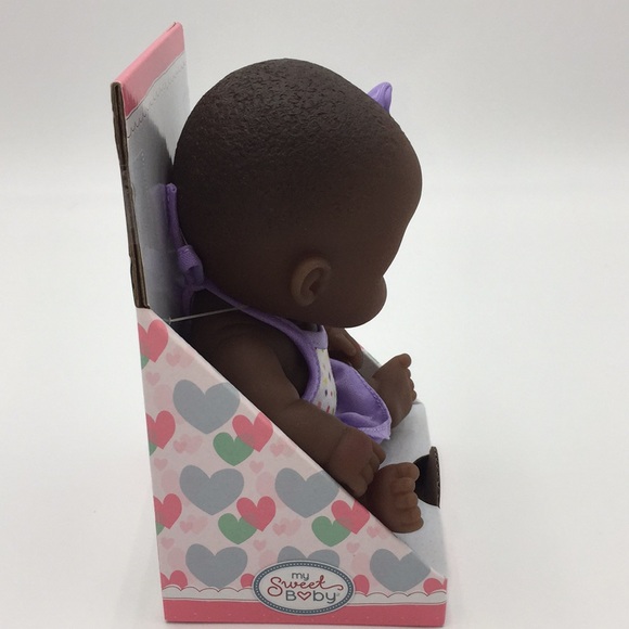 My Sweet Baby Lil' Cutesies African American Baby Doll Black Plastic Purple New - Picture 9 of 14